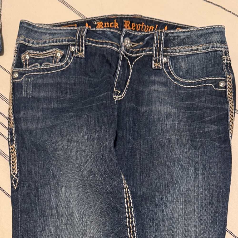 Rock Revival Dark Blue Ankle Jeans